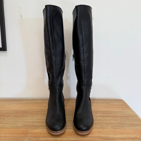 Lucky Brand LK-Timinii Black Leather Suede Tall Riding Boots Women's Size 6.5 - Picture 4 of 13